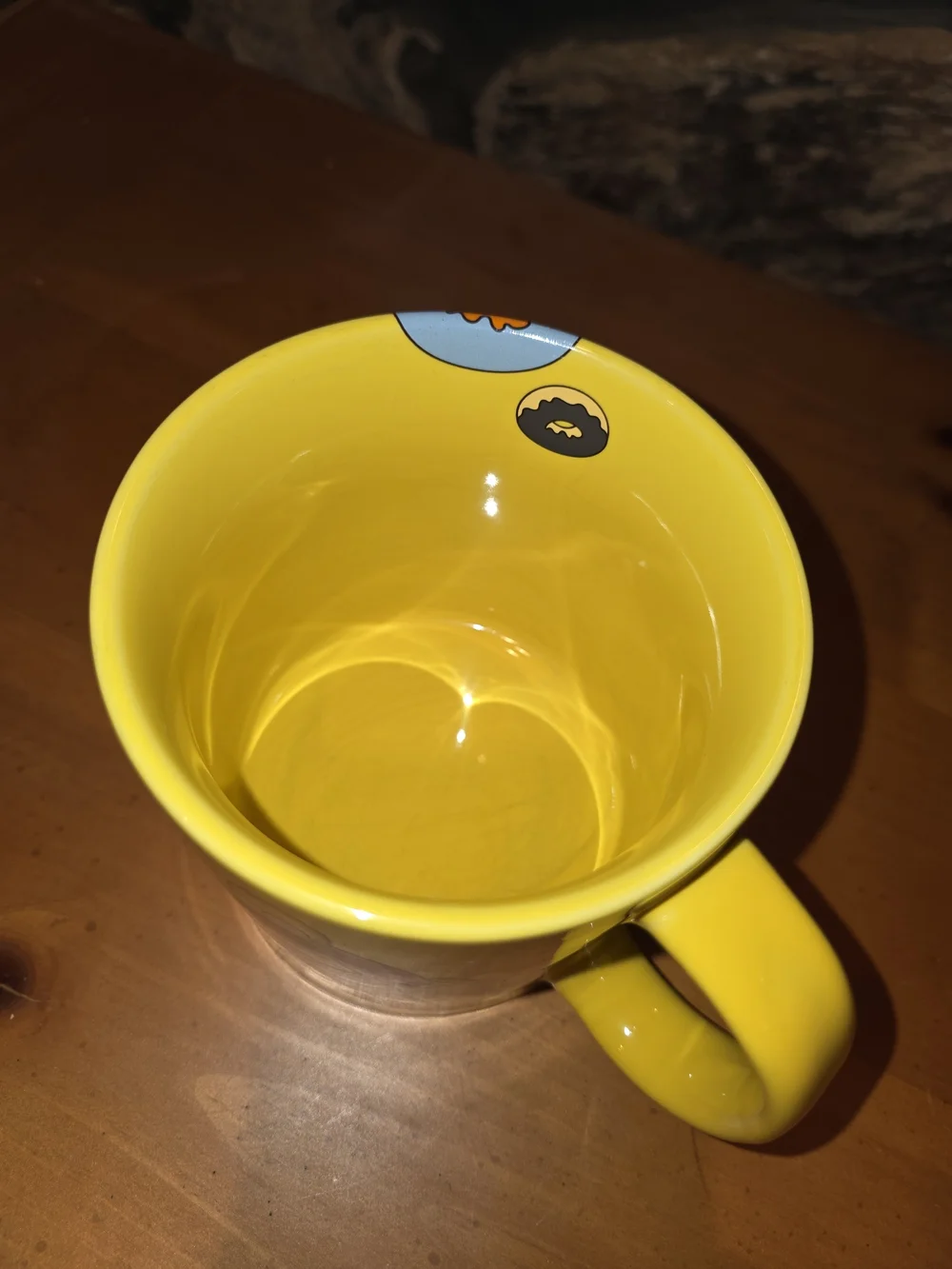 Homer Simpson Yellow Ceramic Coffee Mug - 'Eat and Be Happy'